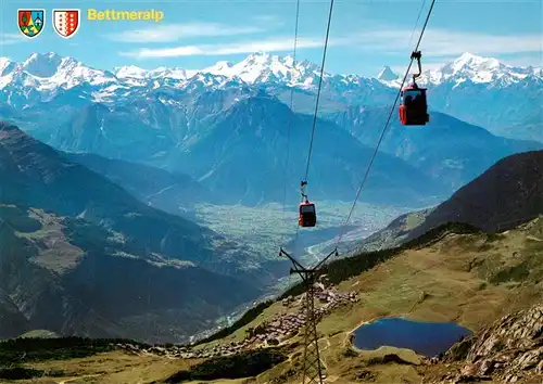 AK / Ansichtskarte  Bettmeralp_VS Gondelbahn Bettmerhorn Fernsicht Alpenpanorama