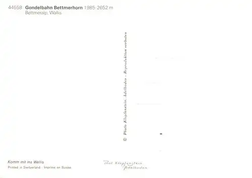 AK / Ansichtskarte  Bettmeralp_VS Gondelbahn Bettmerhorn Fernsicht Alpenpanorama