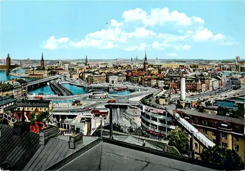 AK / Ansichtskarte  Stockholm__Sweden Utsikt fran Mosebacke oever Slussen och Gamia Sta'n