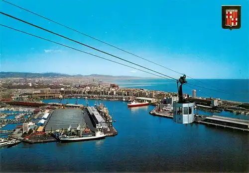 AK / Ansichtskarte  Barcelona_Cataluna_ES Detalle del puerto Hafen Seilbahn