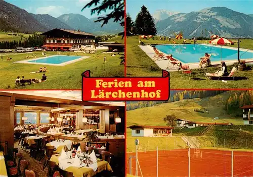 AK / Ansichtskarte 73947879 Erpfendorf_Tirol_AT Ferien am Laerchenhof Gasthof Restaurant Swimming Pool Tennisplatz