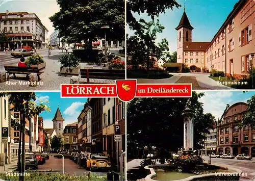 AK / Ansichtskarte 73948003 Loerrach Alter Marktplatz Burgmuseum Stadtmitte Marktbrunnen