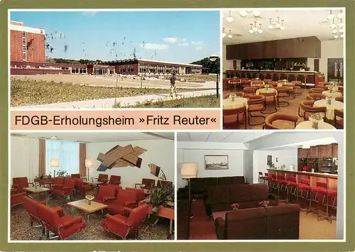 AK / Ansichtskarte 73948033 Zippendorf_Schwerin FDGB Erholungsheim Fritz Reuter Eis Milchbar Empfangshalle Hallenbar