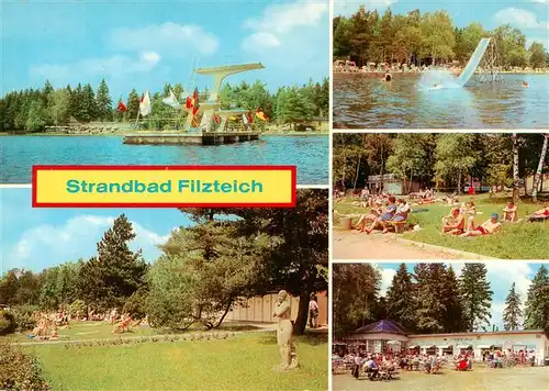 AK / Ansichtskarte 73948041 Schneeberg__Erzgebirge Strandbad Filzteich Teilansichten