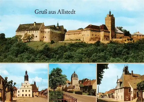 AK / Ansichtskarte 73948074 Allstedt Schloss Rathaus Wigbertiturm Blick zum Markt