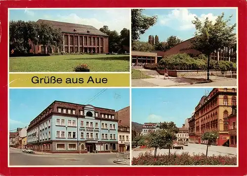 AK / Ansichtskarte 73948077 Aue__Sachsen Kulturhaus Ernst Thaelmann Volksschwimmalle Hotel Blauer Engel Altmarkt
