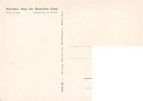 AK / Ansichtskarte  Haus_der_Deutschen_Kunst_Verlag_HDK_Nr. 262 Abendsonne im Walde Willy Kriegel