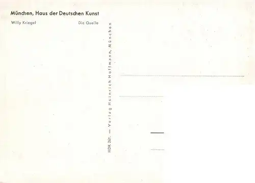 AK / Ansichtskarte  Haus_der_Deutschen_Kunst_Verlag_HDK_Nr. 261 Die Quelle Willy Kriegel