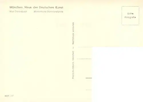 AK / Ansichtskarte  Haus_der_Deutschen_Kunst_Verlag_HDK_Nr. 517 Winterliche Daemmerstunde Max Clarenbach