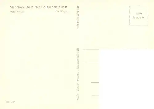 AK / Ansichtskarte 73948344 Haus_der_Deutschen_Kunst_Verlag_HDK_Nr. 427 Die Wage Fritz Klimsch