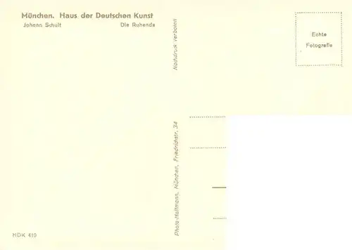 AK / Ansichtskarte  Haus_der_Deutschen_Kunst_Verlag_HDK_Nr. 410 Die Ruhende Johann Schult