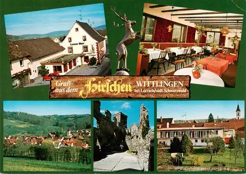 AK / Ansichtskarte 73948401 Wittlingen_Baden Hotel Gasthaus Hirschen Gastraum Panorama