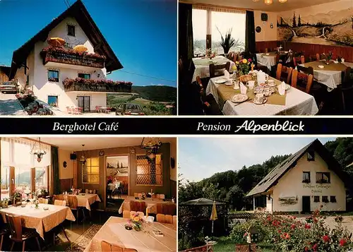 AK / Ansichtskarte  Endenburg_Steinen_BW Berghotel Cafe Pension Alpenblik Gastraeume Garten