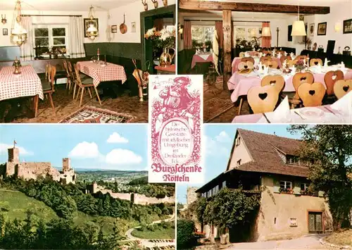 AK / Ansichtskarte 73948407 Loerrach Burg Burgschenke Roetteln Gastraeume
