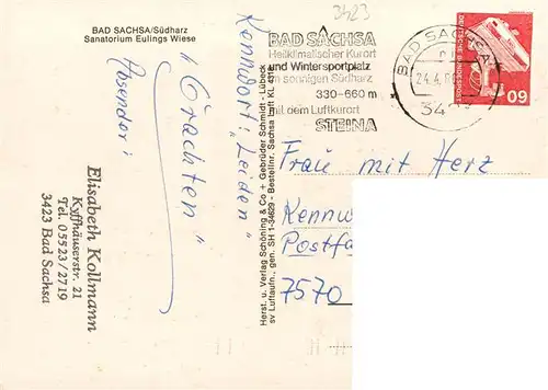 AK / Ansichtskarte 73948450 Bad_Sachsa_Harz Fliegeraufnahme Sanatorium Eulings Wiese