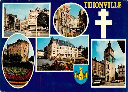 AK / Ansichtskarte  Thionville_Diedenhofen_57 Hôtel de Ville Tour aux Puces Rue piétonne Rue de Paris Beffroi