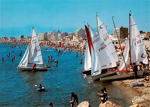 AK / Ansichtskarte  Canet-Plage_66_Pyrenees-Orientales Le départ des voiliers Plage