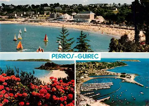 AK / Ansichtskarte  Perros-Guirec_22_Cotes-d_Armor Plages de Trestraou et de Trestrignel Port de plaisance