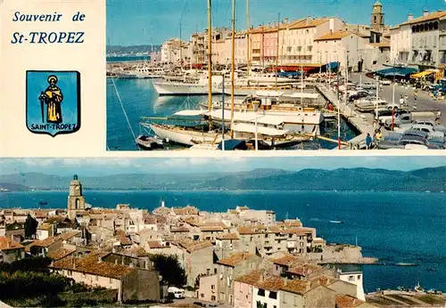 AK / Ansichtskarte  Saint_Tropez_Var Le port vue panoramique sur la ville et son golfe Côte d'Azur