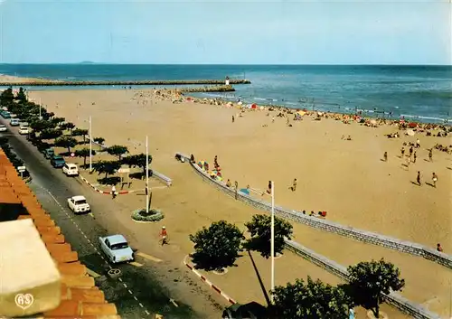 AK / Ansichtskarte  Valras-Plage_34 La plage et l'embouchure de l'Orb avec le phare