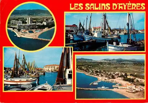 AK / Ansichtskarte  Hyeres-les-Salins_Hyeres-les-Palmiers_83_Var Hafen Fischkutter Hotels Fliegeraufnahme