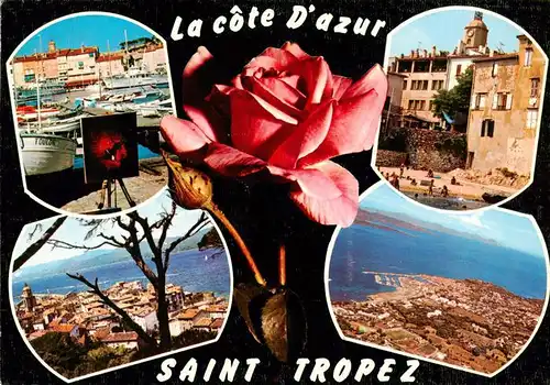AK / Ansichtskarte  Saint_Tropez_Var Teilansichten Hafen Fliegeraufnahme