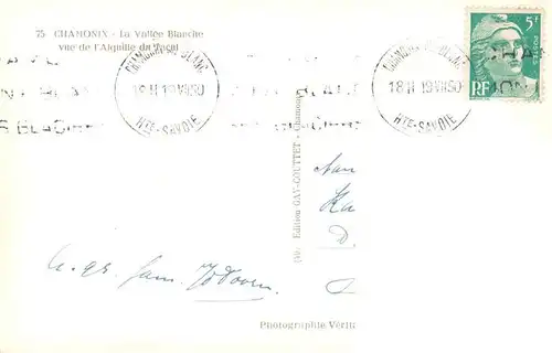 AK / Ansichtskarte  Chamonix_74_Haute-Savoie La Vallee Blanchevue de lAiguille du Tacul Vue aerienne