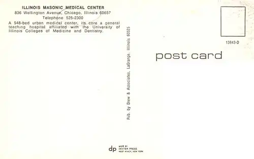 AK / Ansichtskarte 73948661 Chicago_Illinois Masonic Medical Center