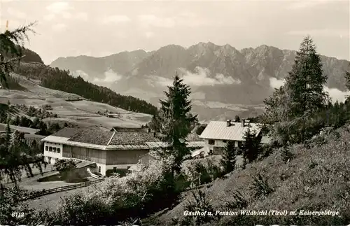 AK / Ansichtskarte  Wildbichl_Niederndorf_Tirol_AT Gasthof Pension Wildbichl mit Kaisergebirge