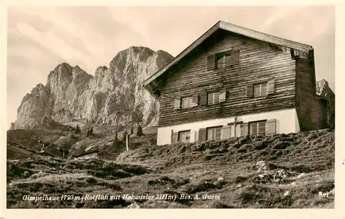 AK / Ansichtskarte  Gimpelhaus_1720m_Nesselwaengle_Tirol_AT mit Rotflueh und Hohwisler