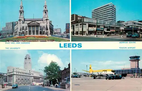 AK / Ansichtskarte  Leeds__West_Yorkshire_UK Civic Hall and Gardens The University Merrion Centre Yeadon Airport