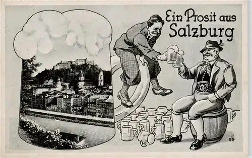 AK / Ansichtskarte  Salzburg__AT Festung Karikatur