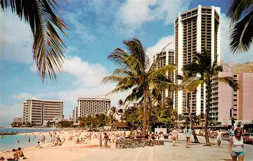 AK / Ansichtskarte 73948761 Waikiki_Honolulu_Hawaii_USA World Famous Waikiki Beach