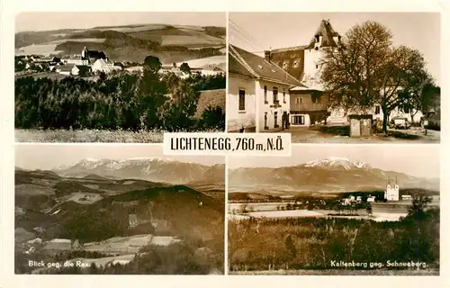 AK / Ansichtskarte 73948783 Lichtenegg_Niederoesterreich_AT Panorama Blick zur Rax Kaltenberg mit Schneeberg