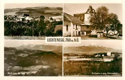 AK / Ansichtskarte  Lichtenegg_Niederoesterreich_AT Panorama Blick zur Rax Kaltenberg mit Schneeberg