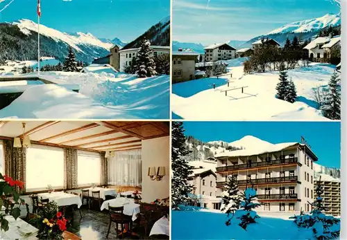 AK / Ansichtskarte  Davos-Dorf_GR Hotel Waldheim Gastraum Winteridyll