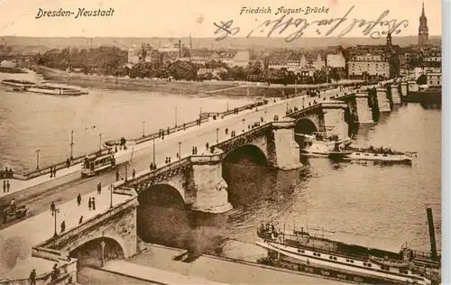 AK / Ansichtskarte 73948817 Neustadt_Dresden Friedrich-August-Bruecke