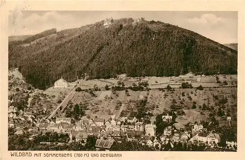 AK / Ansichtskarte  Bad_Wildbad Panorama Blick zum Sommerberg und Bergbahn