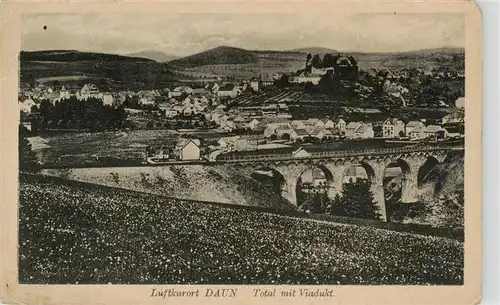 AK / Ansichtskarte  Daun_Eifel Panorama mit Viadukt