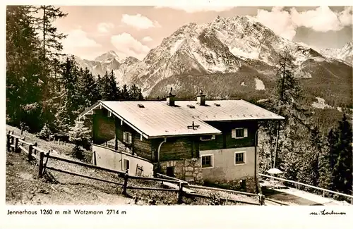 AK / Ansichtskarte  BERCHTESGADEN Jennerhaus mit Blick zum Watzmann