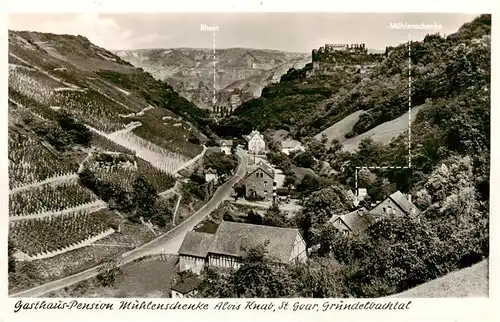 AK / Ansichtskarte  Gruendelbach_St_Goar_Rhein Gasthaus Pension Muehlenschenke Panorama Gruendelbachtal