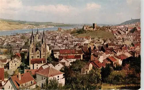 AK / Ansichtskarte  Bingerbrueck_Rhein Panorama mit Blick zur Burg Klopp