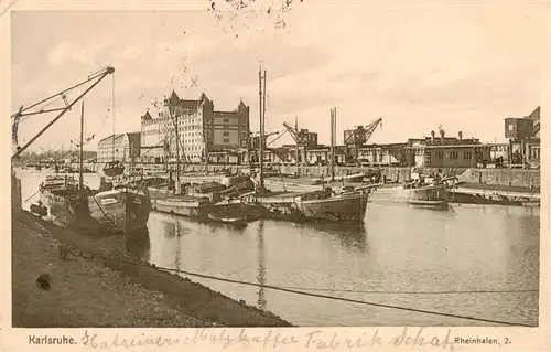 AK / Ansichtskarte  Karlsruhe_Baden Rheinhafen Veltens Lichtdruck Ansichtskarten