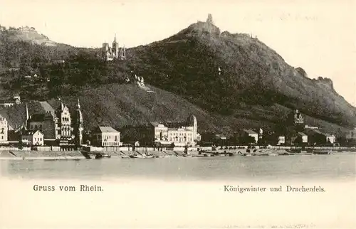 AK / Ansichtskarte  Koenigswinter_Rhein Blick zum Drachenfels