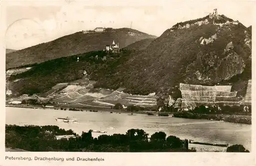 AK / Ansichtskarte  Koenigswinter_Rhein Petersburg Drachenburg und Drachenfels