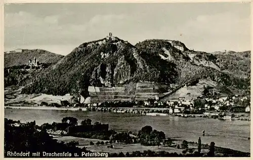 AK / Ansichtskarte  Rhoendorf Panorama Blick gegen Drachenfels und Petersberg