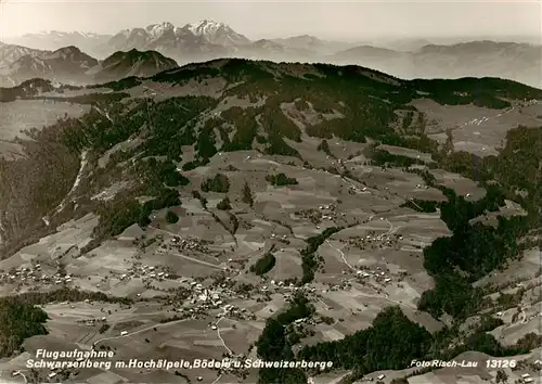 AK / Ansichtskarte  Schwarzenberg_Bregenz_Vorarlberg_AT Fliegeraufnahme mit Hochaelpele Boedele und Schweizerberge