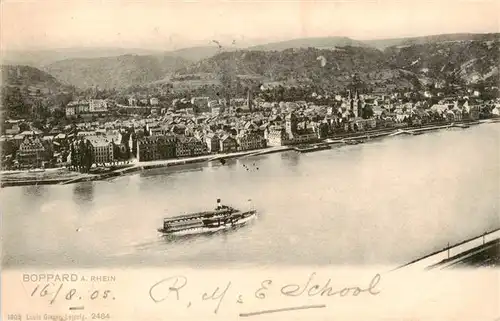 AK / Ansichtskarte  Boppard_Rhein_Rheinland-Pfalz Panorama Blick ueber den Rhein