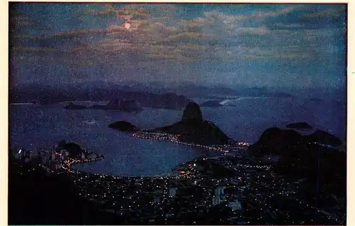 AK / Ansichtskarte  Rio_de_Janeiro_Brazil at night aerial view