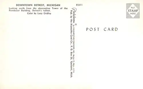 AK / Ansichtskarte  Detroit_Michigan Downtown looking north from the Observation Tower of Penobscot Building